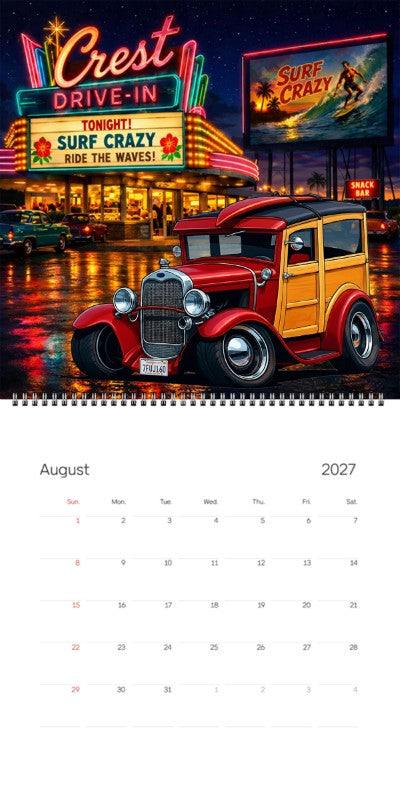 2027 Woodie Neon Calendar 7FUJ160-CA