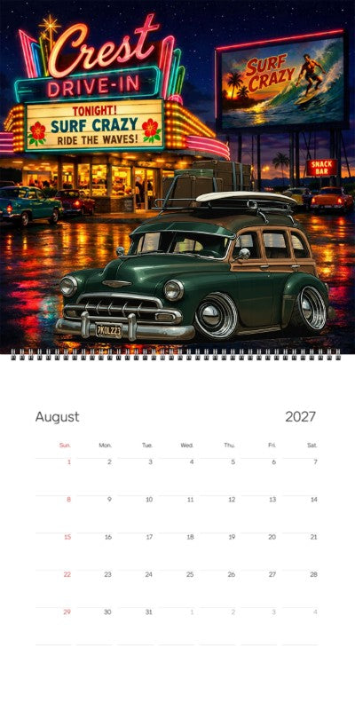 2027 Woodie Neon Calendar 7KOL223-CA