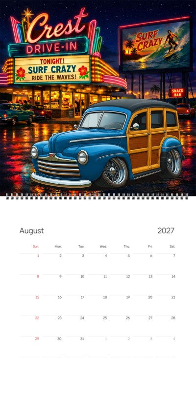 2027 Woodie Neon Calendar 888PKU-CA