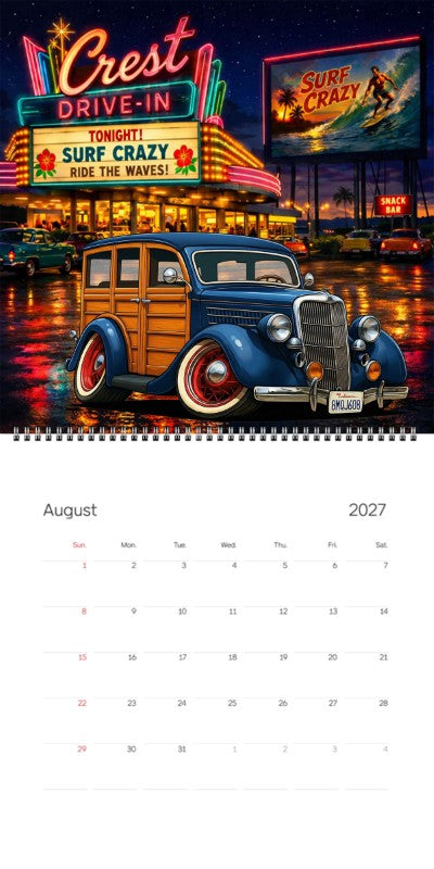 2027 Woodie Neon Calendar 8MQJ608-CA