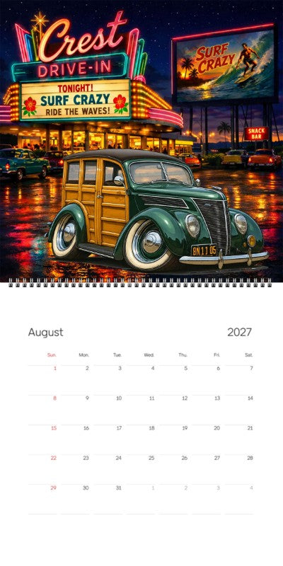 2027 Woodie Neon Calendar 8N1105-CA
