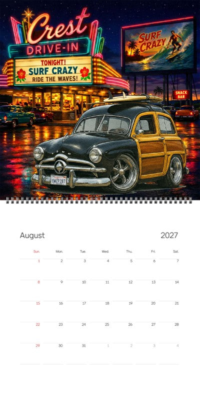 2027 Woodie Neon Calendar 8WZP287-CA