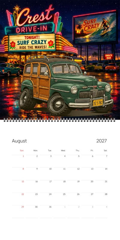 2027 Woodie Neon Calendar 92S782-CA
