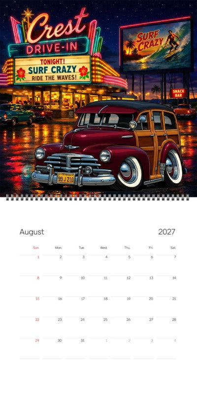 2027 Woodie Neon Calendar 99J210-CA