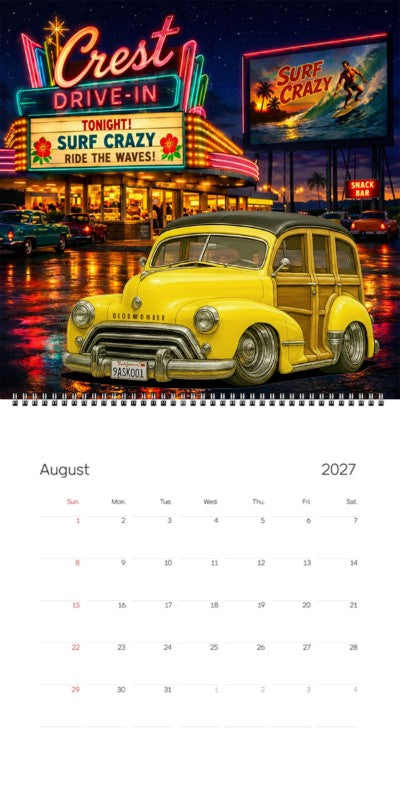 2027 Woodie Neon Calendar 9ASK001-CA