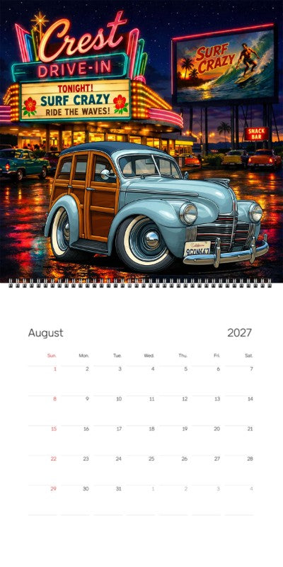 2027 Woodie Neon Calendar 9GQN667-CA