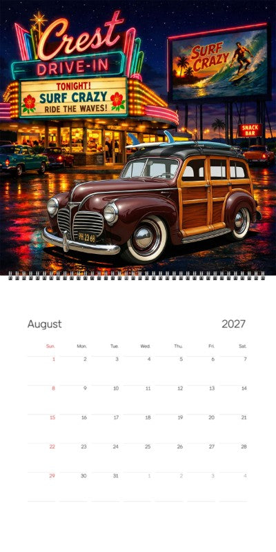 2027 Woodie Neon Calendar 9H2368-CA