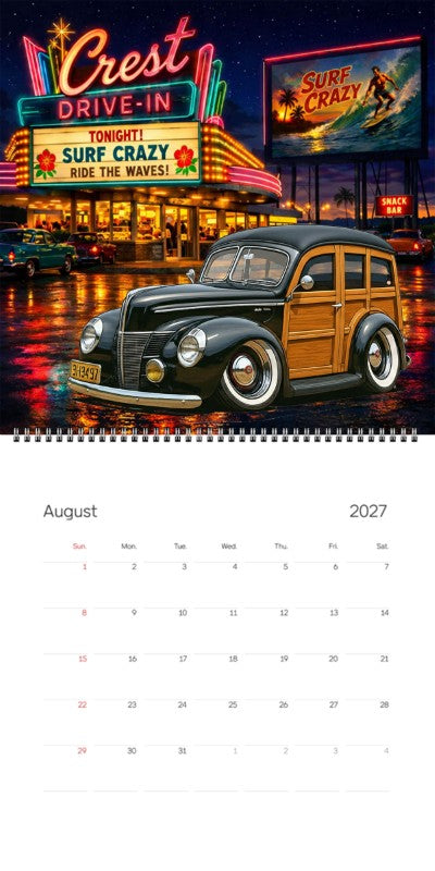 2027 Woodie Neon Calendar 9H3497-CA