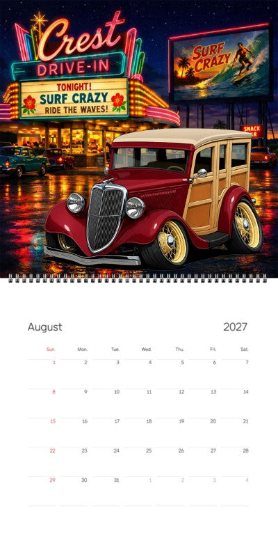 2027 Woodie Neon Calendar 9K791-CA
