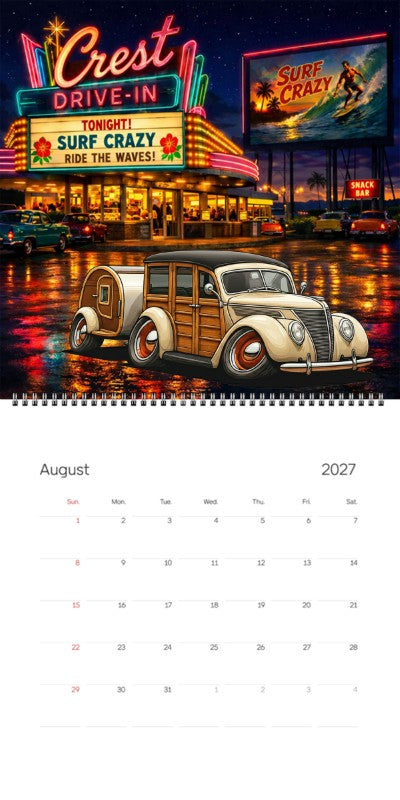 2027 Woodie Neon Calendar 9TZA474-CA
