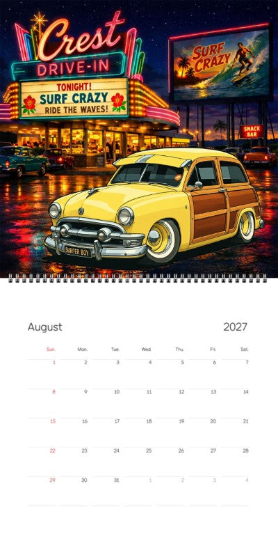 2027 Woodie Neon Calendar BEACHGY-CA