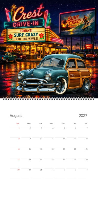 2027 Woodie Neon Calendar BHE7363-AZ