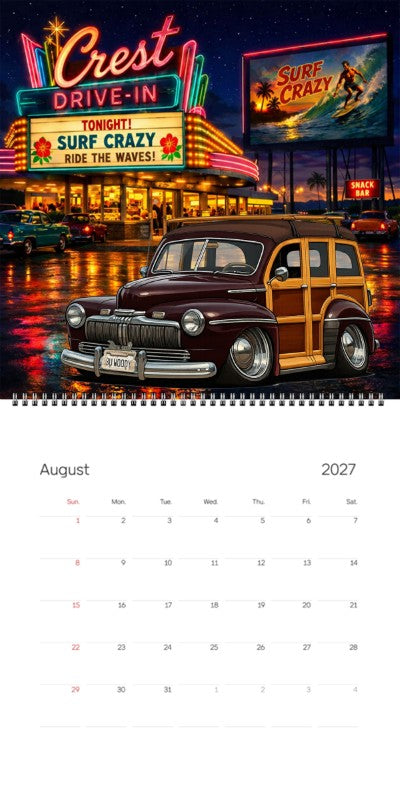 2027 Woodie Neon Calendar BUWOODY-CA