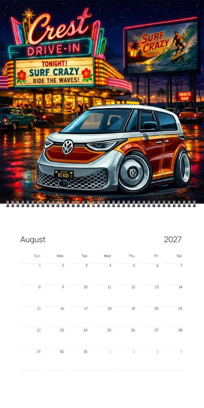 2027 Woodie Neon Calendar BUZWUDY-CA