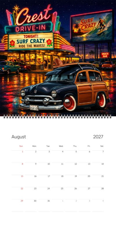 2027 Woodie Neon Calendar DOHNYWD-CA