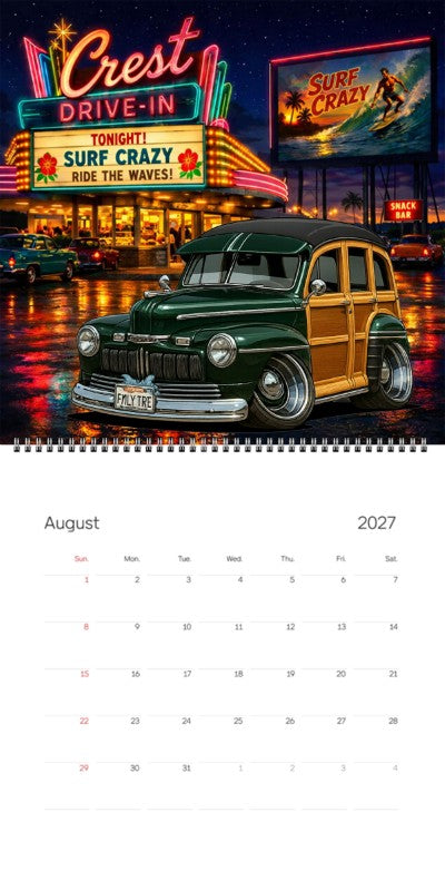 2027 Woodie Neon Calendar FMLYTRE-CA