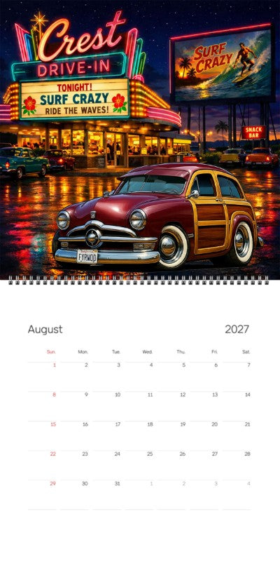 2027 Woodie Neon Calendar FYRWOD-CA