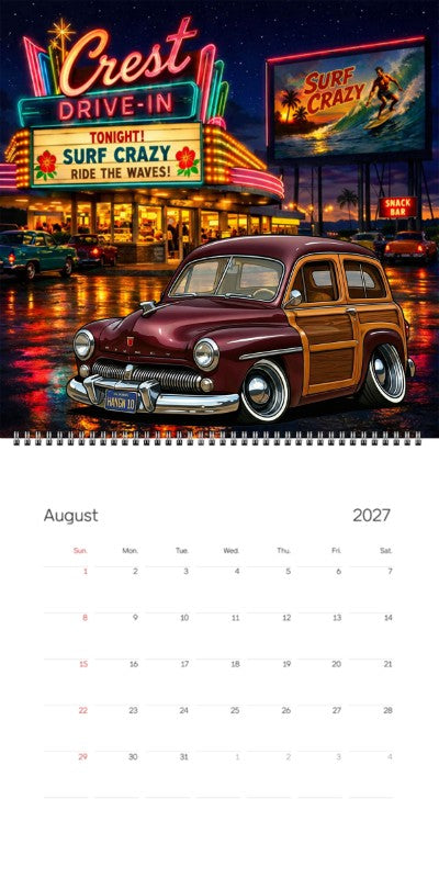 2027 Woodie Neon Calendar HANGN10-CA
