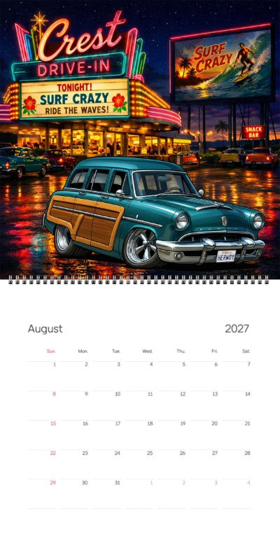 2027 Woodie Neon Calendar HERWDY-CA