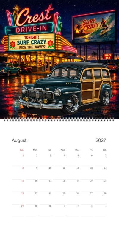 2027 Woodie Neon Calendar KLWOODY-CA