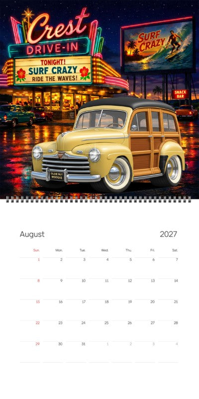2027 Woodie Neon Calendar OLDIEBUTWOODIE-XX