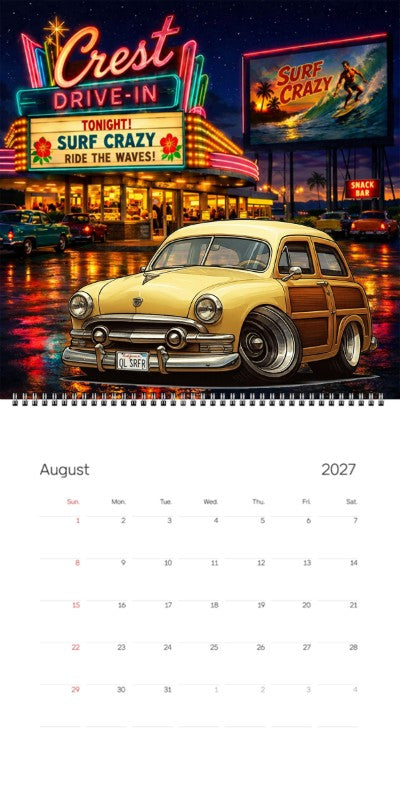 2027 Woodie Neon Calendar OLSRFR-CA