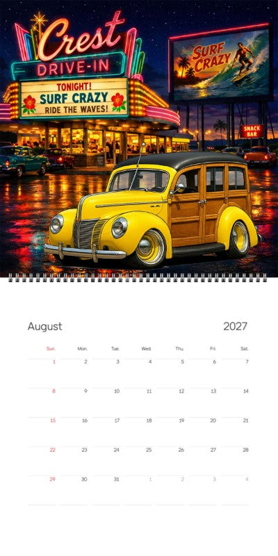 2027 Woodie Neon Calendar POPSWDE-CA