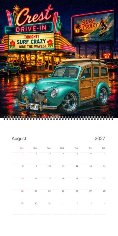 2027 Woodie Neon Calendar SRFRJO-HI