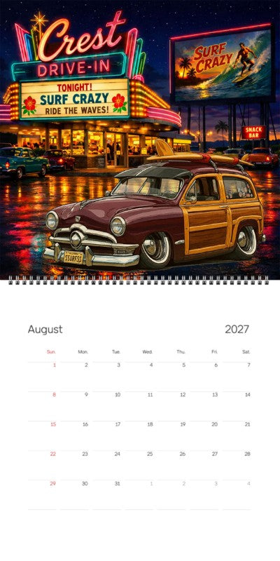 2027 Woodie Neon Calendar SSURFSS-CA