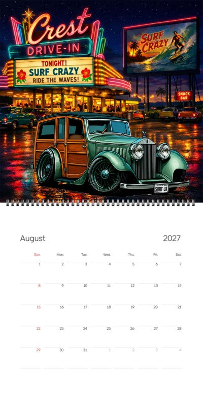 2027 Woodie Neon Calendar SURFUK-CA