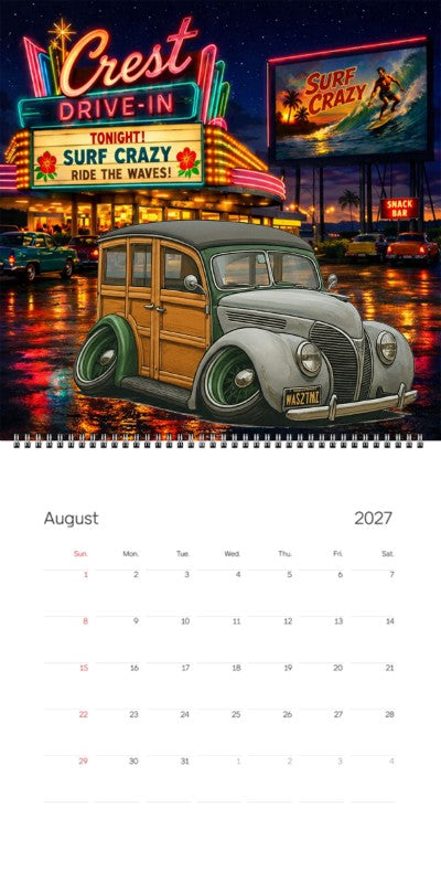2027 Woodie Neon Calendar WAS27MI-CA