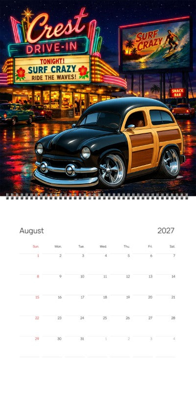 2027 Woodie Neon Calendar WDNROD-CA