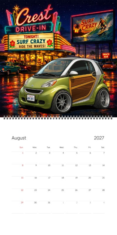 2027 Woodie Neon Calendar WDNSMRT-CA