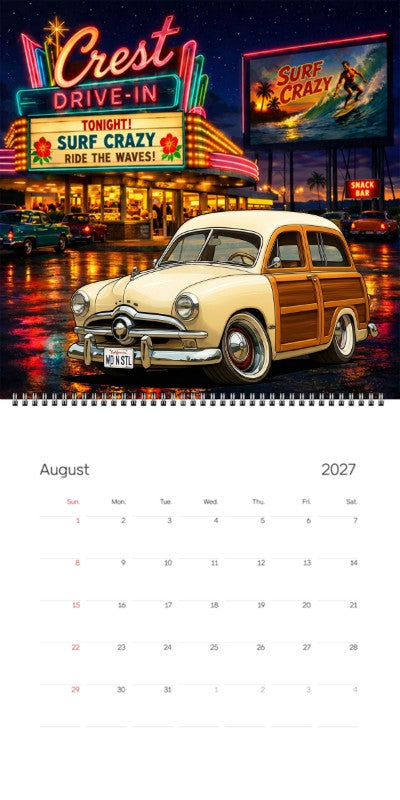 2027 Woodie Neon Calendar WDNSTL-CA