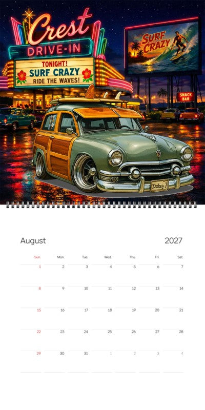 2027 Woodie Neon Calendar WDY51-CA