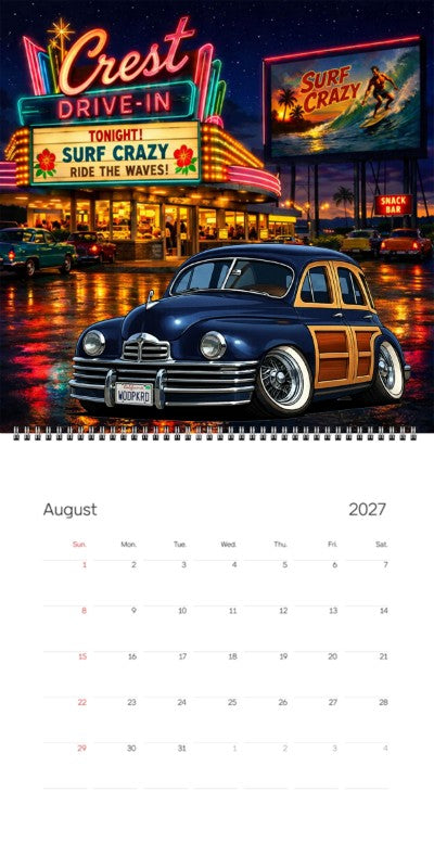 2027 Woodie Neon Calendar WODPKRD-CA
