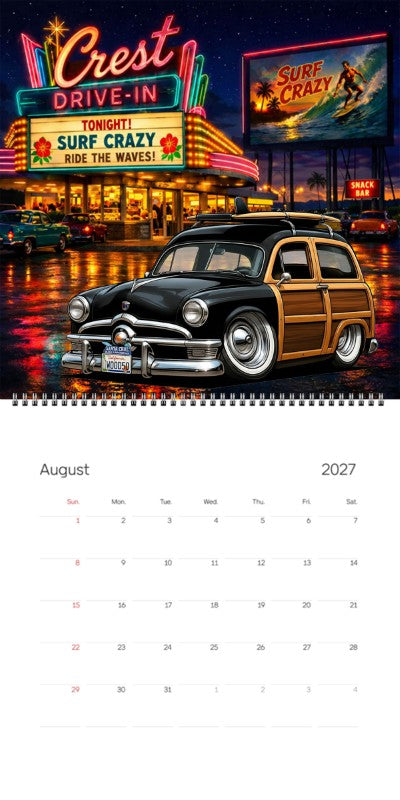 2027 Woodie Neon Calendar WOOD50-CA