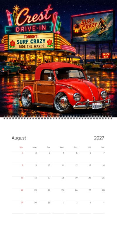 2027 Woodie Neon Calendar WOODNVW-CA