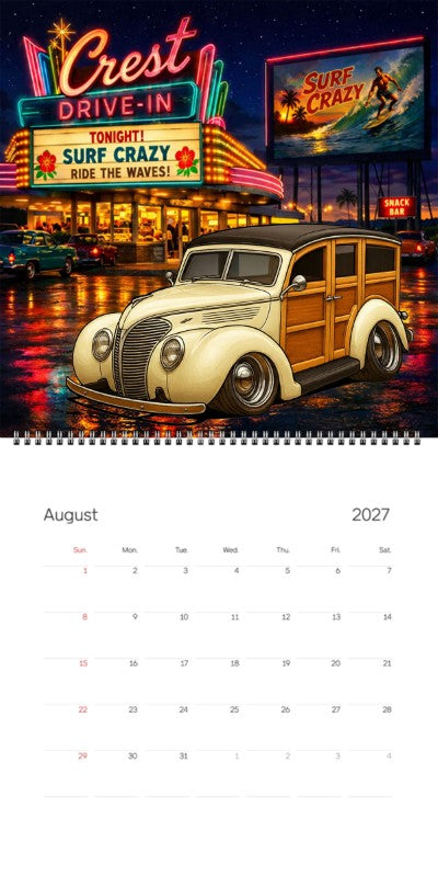 2027 Woodie Neon Calendar WOODROD-CA