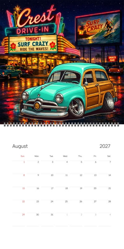2027 Woodie Neon Calendar WOODSUV-CA