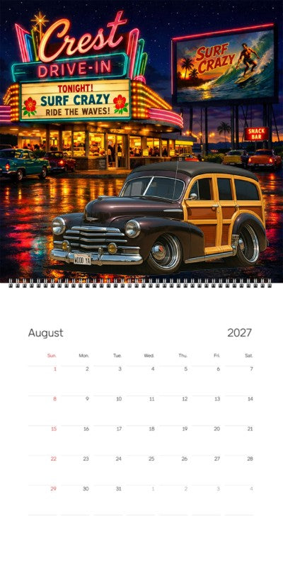 2027 Woodie Neon Calendar WOODYA-CA