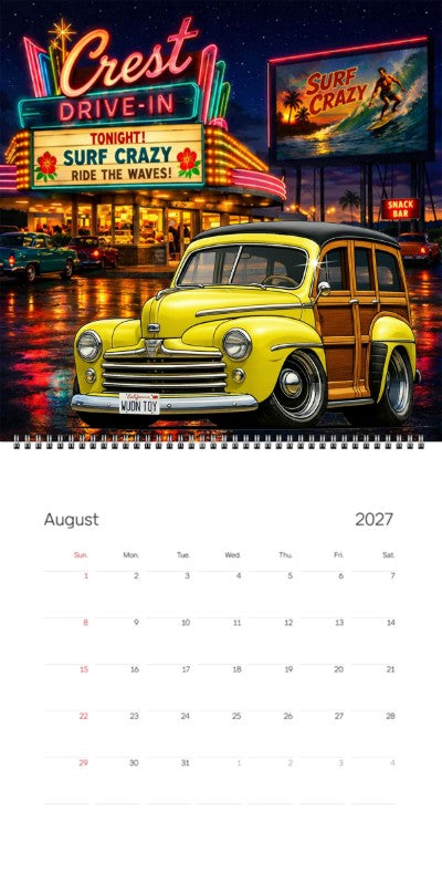 2027 Woodie Neon Calendar WUDNTOY-CA
