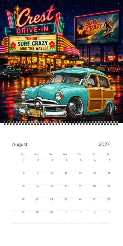 2027 Woodie Neon Calendar WUZATRE-CA