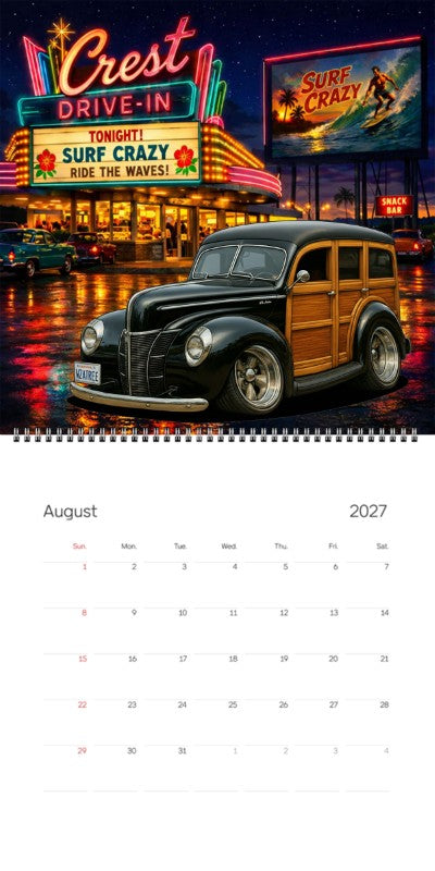 2027 Woodie Neon Calendar WZATREE-CA