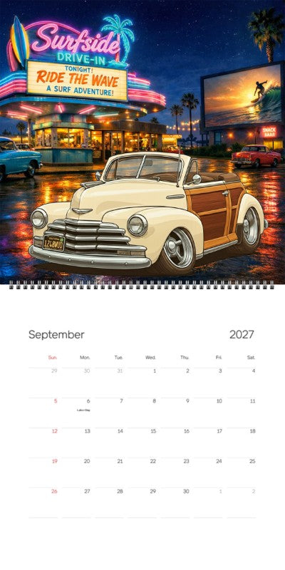 2027 Woodie Neon Calendar 1248WUD-CA