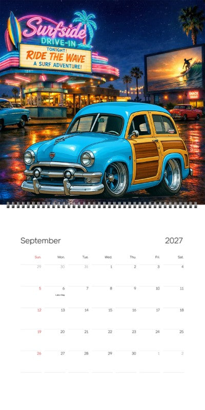 2027 Woodie Neon Calendar 153BPQ-CA