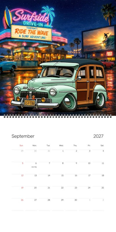 2027 Woodie Neon Calendar 15V596-CA