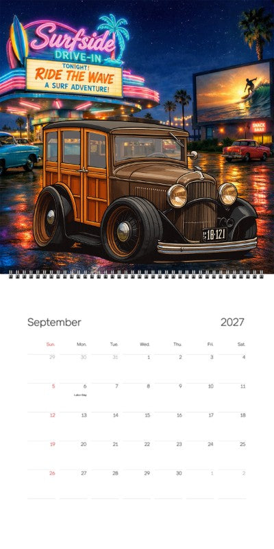 2027 Woodie Neon Calendar 18121-UT