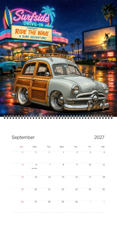 2027 Woodie Neon Calendar 1BP043-CA