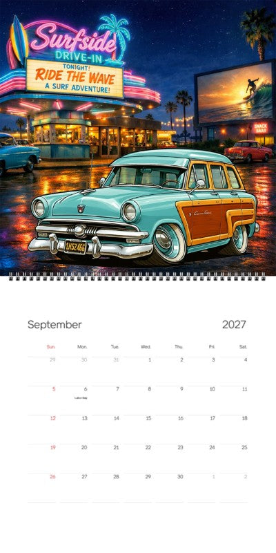 2027 Woodie Neon Calendar 1H52466-CA